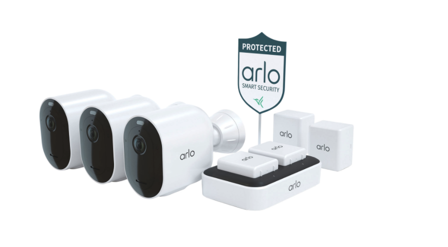 Arlo Pro 4 Wire-Free Outdoor 2K HD Camera Security Bundle. Image via Best Buy Canada.