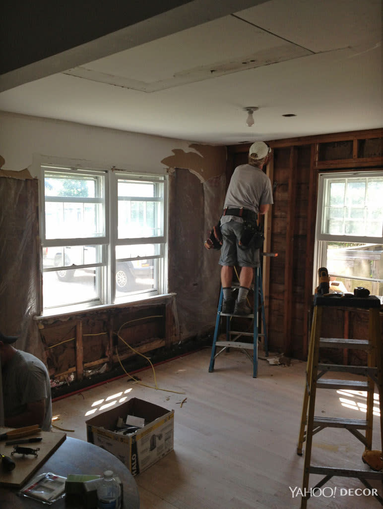 What the kitchen looked like before the new cabinets were installed.