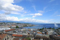 <h2>T3. Geneva, Switzerland</h2> Geneva (pictured), the other Swiss city surveyed saw a 30 percentage point rise in the cost of living to move up six places into joint third alongside Osaka Kobe. Both have scored 157 on the Index.