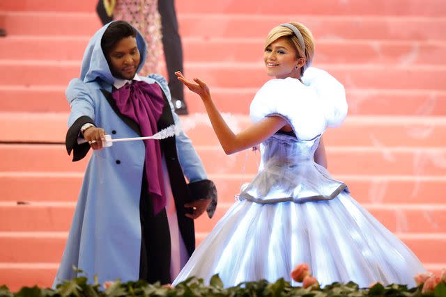 <p>John Lamparski/Getty</p> Zendaya and her image architect Law Roach attend the 2019 Met Gala