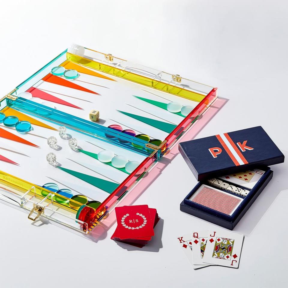 Mark & Graham Colorful Acrylic Backgammon Game Set