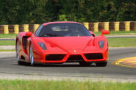 <p>Everyone assumed it would be called F60, but when it arrived it carried the name of Ferrari's founder – and what a car it was. Packed with F1 tech the Enzo was an instant (costly) classic with a screaming 650bhp naturally aspirated 6.0-litre V12 at its heart.</p>