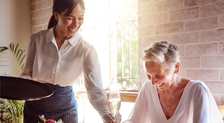 Woman hitting a retirement milestone