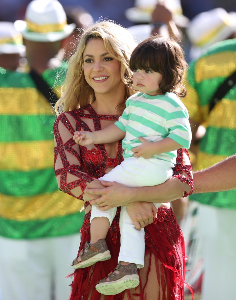 <span><span>Shakira with her son Milan in 2015</span><span>Ian MacNicol/Shutterstock</span></span>