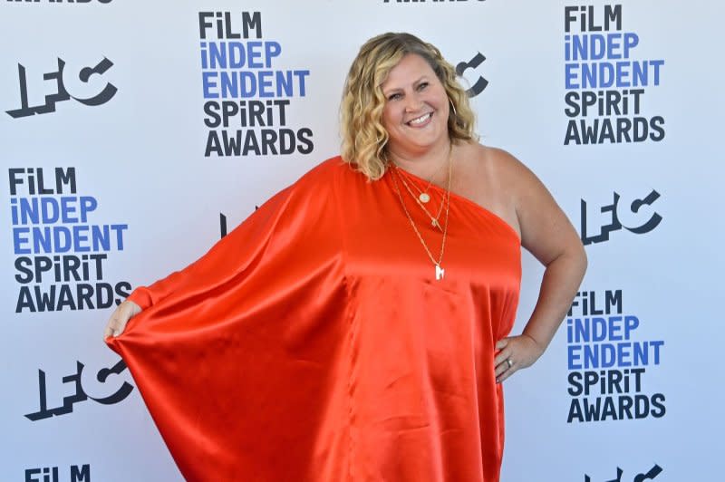 Actress Bridget Everett remembered slain store owner Lauri Carleton in an Instagram post, writing, “In the past, when someone took down her flag or vandalized it, she’d put up another one.” File Photo by Jim Ruymen/UPI