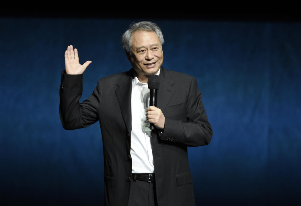 Ang Lee, director of the upcoming film “Gemini Man,” addresses the audience during the Paramount Pictures presentation at CinemaCon 2019, the official convention of the National Association of Theatre Owners (NATO) at Caesars Palace, Thursday, April 4, 2019, in Las Vegas. (Photo by Chris Pizzello/Invision/AP)