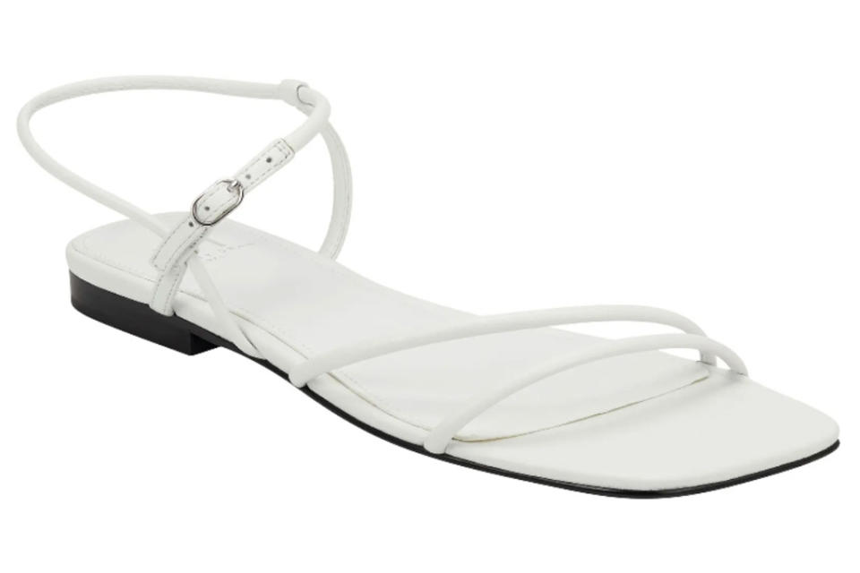 sandals, white, braided, marc fisher