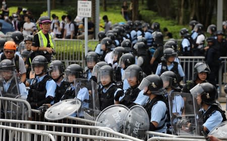 Protesters demonstrate against a proposed extradition bill in Hong Kong