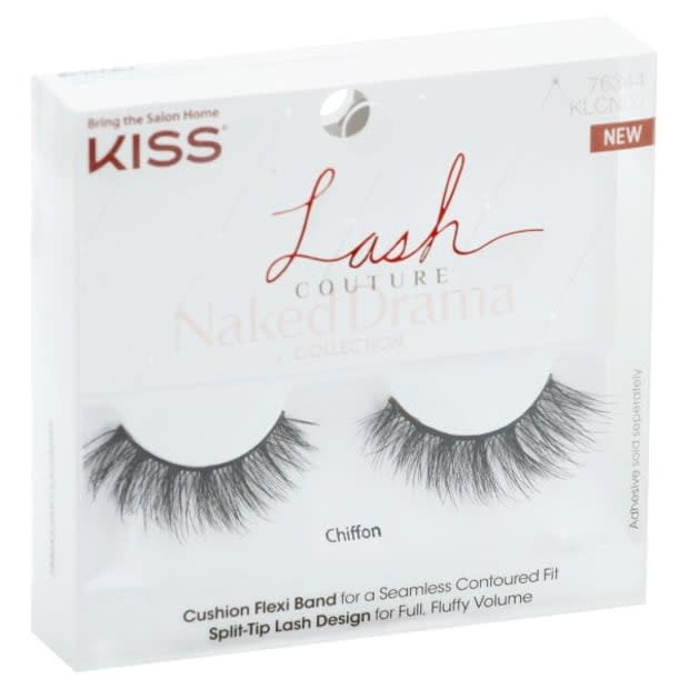 <p>Kiss Lash Couture Naked Drama Lashes in Chiffon, $6.79, <a href="https://shop-links.co/1710689270020073107" rel="nofollow noopener" target="_blank" data-ylk="slk:available here;elm:context_link;itc:0;sec:content-canvas" class="link ">available here</a>.</p>