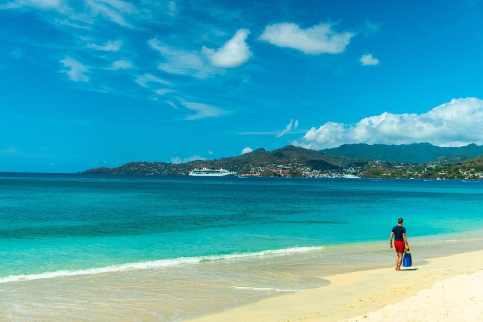 The award-winning Grand Anse Beach is where cruise ship passengers come to relax (Radhika Aligh)