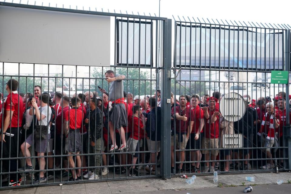 Fans waiting outside the gates (Nick Potts/PA) (PA Wire)