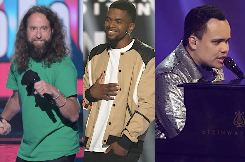 Comedian Josh Blue, poet Brandon Leake, and viral sensation Kodi Lee compete for the one remaining spot in the 'America's Got Talent: All-Stars' finals. (Photos: NBC)