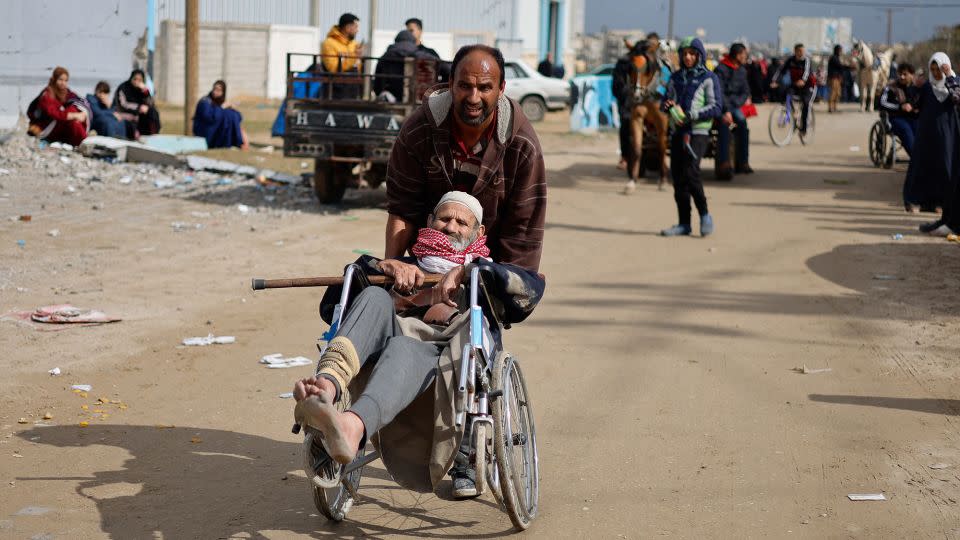 Palestinian patients evacuated from Nasser Hospital have been arriving in Rafah. - Mohammed Salem/Reuters