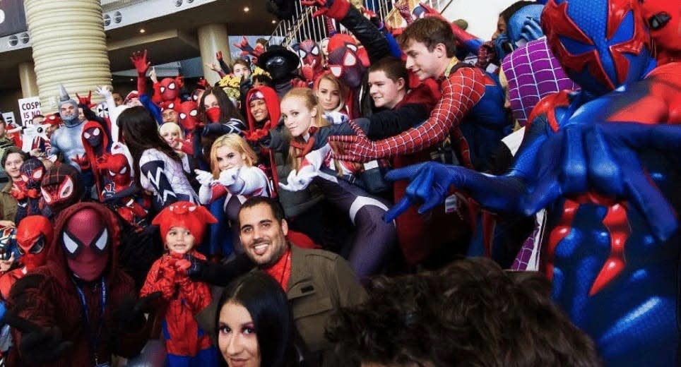 Comic book fans dress in their best Spiderman cosplay fits at a recent Fan Expo convention. Fan Expo Philadelphia will be held at the Pennsylvania Convention center the weekend beginning on Friday, May 3.