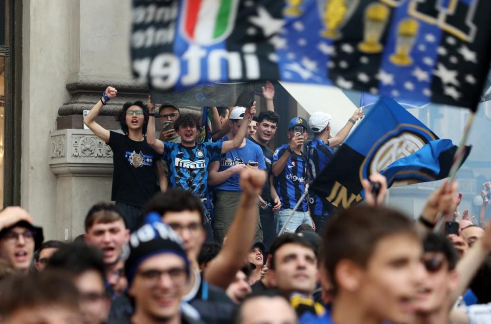 Inter fans were left with little to cheer after Champions League final defeat (REUTERS)