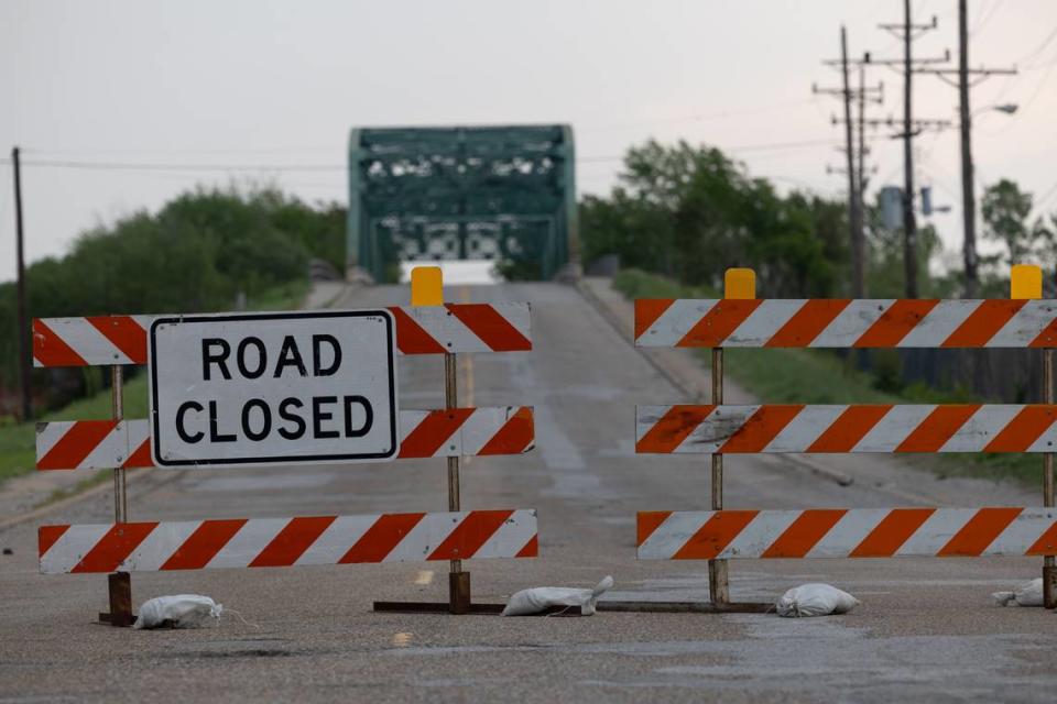 A closed bridge at 26th St. and Missouri Ave. in East St. Louis, Ill. on April 19, 2024.