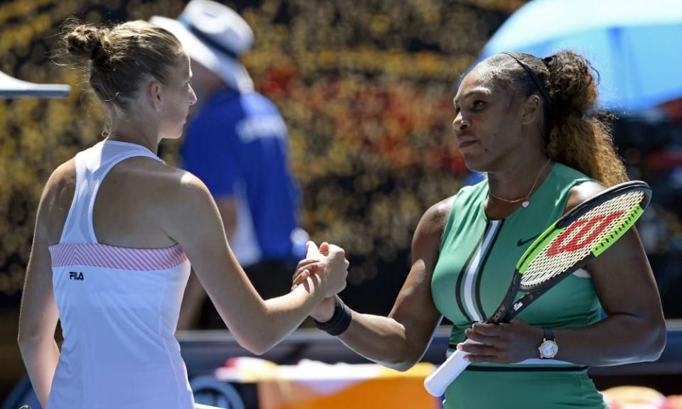 Karolina Pliskova and Serena Williams