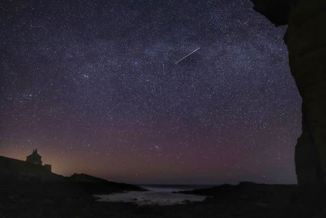 Owen Humphreys/PA Images via Getty Lyrid meteor and Milky Way in the Anza-Borrego Desert in California