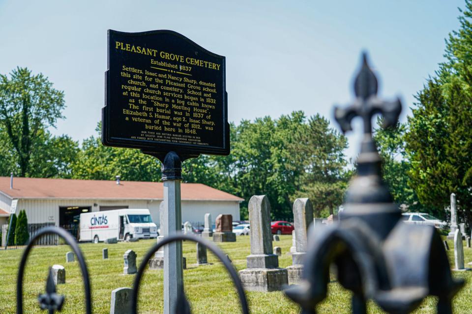 Pleasant Grove Cemetery, Est. 1837, located near the intersection of 106th St. and College Ave., in the Home Place neighborhood of Carmel Ind., on Thursday, June 8, 2023. 