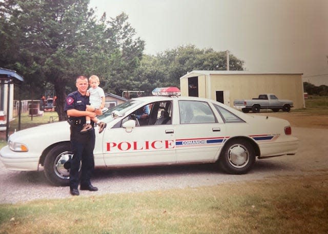Abilene police Chief Ron Seratte in an undated photo at the beginning of his police career as an officer with the Comanche Police Department in Oklahoma.