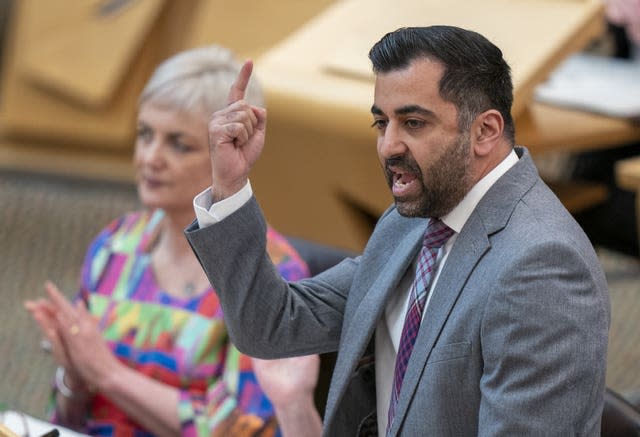 Humza Yousaf in Holyrood