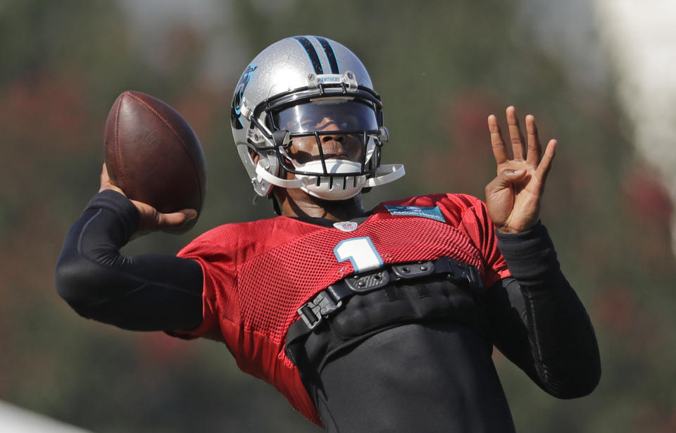 Carolina Panthers quarterback Cam Newton spent the offseason rehabbing from shoulder surgery. (AP)