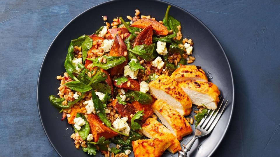 harissa chicken and farro salad