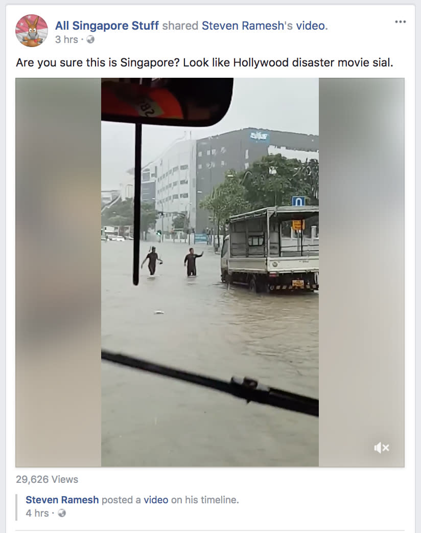 Hilarious posts on the flash floods in Singapore