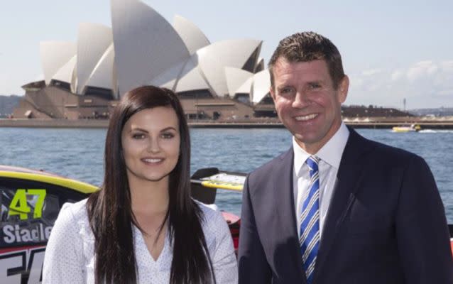 Renee Gracie, pictured with Mike Baird in August, is thrilled to be part of the first female drive team to hit Mount Panorama in years. Source: Getty.