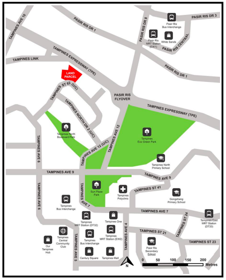 Map of Tampines Street 62 Parcel B site