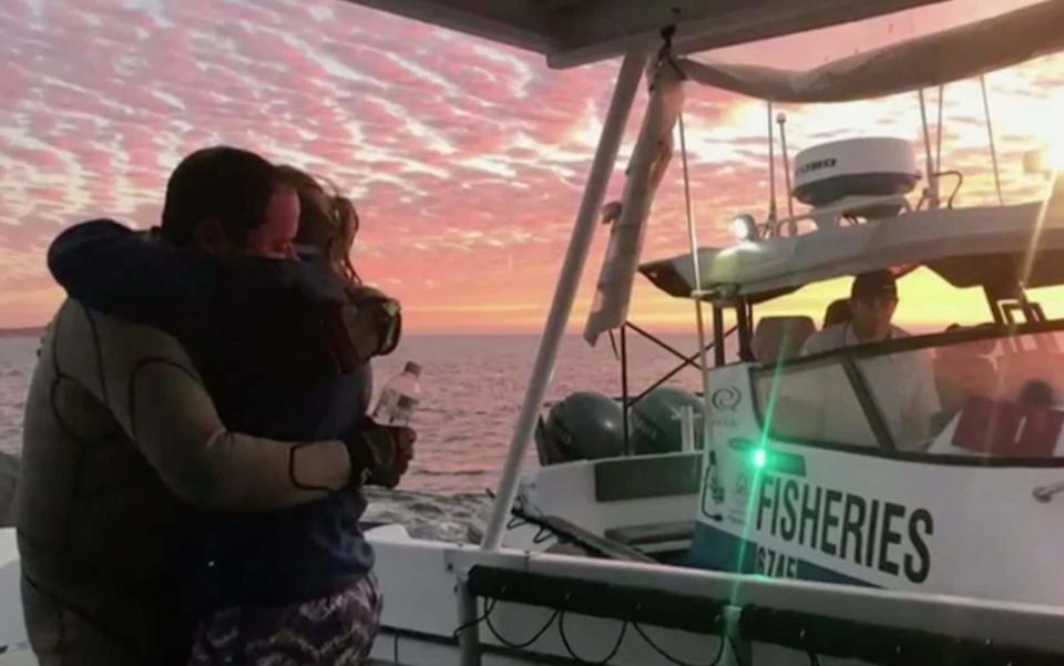 John was reunited with his wife after he was reported missing near Shark Bay - Channel 7