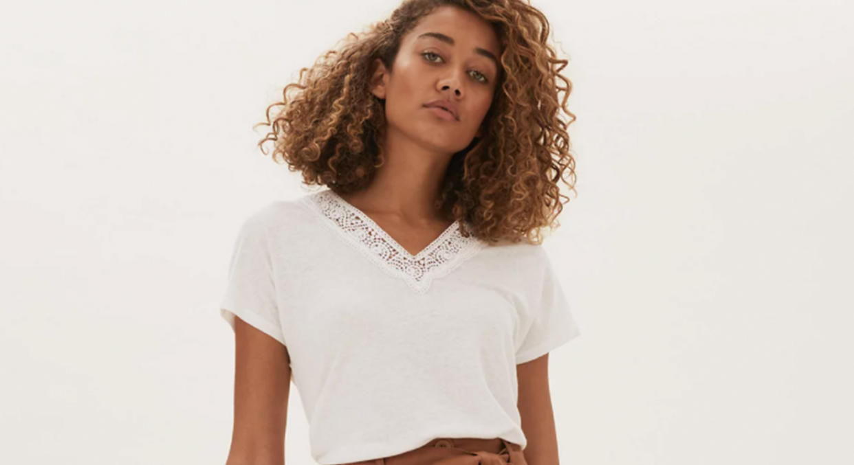 Marks and Spencer's Linen T-shirts are the upgrade to the wardrobe staple we all need.  (Marks and Spencer)