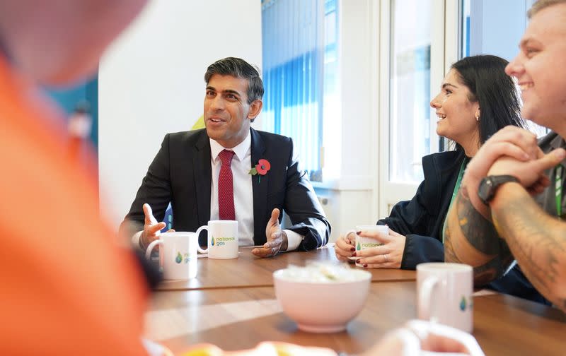 British Prime Minister Rishi Sunak visits Bacton Gas Terminal in Norfolk