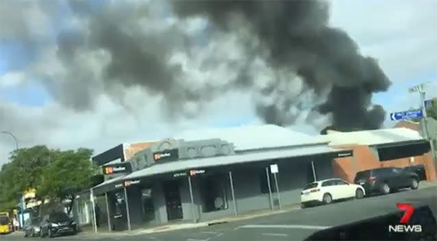Liz Jennings rushed home after seeing flames from her work. Photo: 7 News
