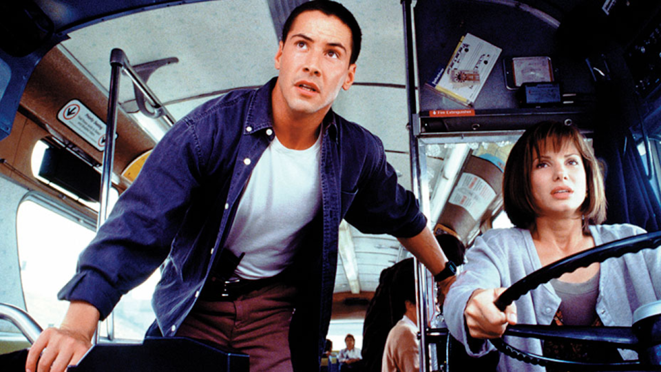 Keanu Reeves and Sandra Bullock in Speed (Credit: 20th Century Fox)