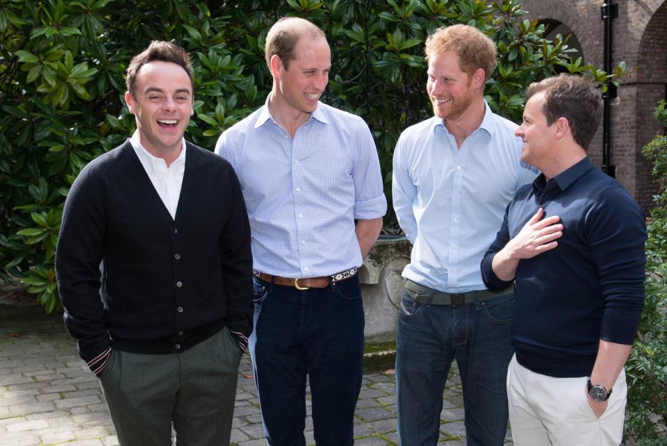 Ant and Dec with the Princes. Copyright: [Rex]