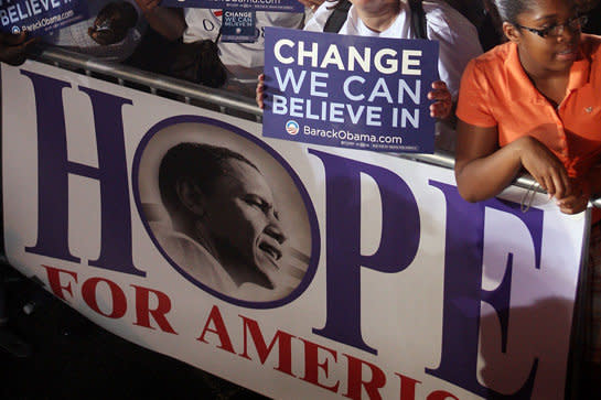 This slogan was right on, except it turns out he was talking about loose change, which is all we have to live on.