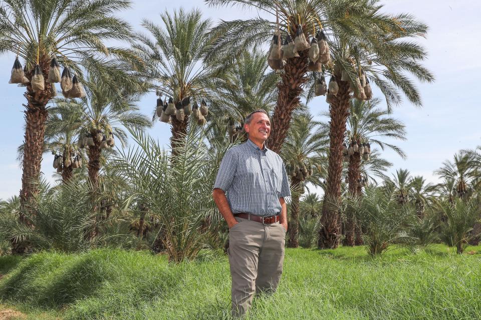 Albert Keck, seen in July, is the owner of Hadley's Date Gardens in Vista Santa Rosa.