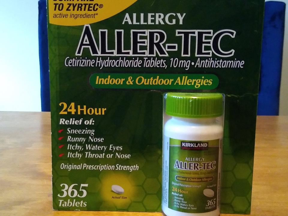 green pack of allergy medicine from costco