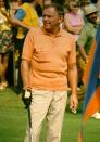 <p>Frank Sinatra plays in a celebrity golf tournament in 1971. </p>