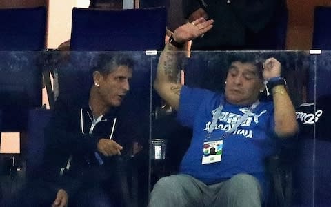Diego Maradona waves - Credit: GETTY IMAGES