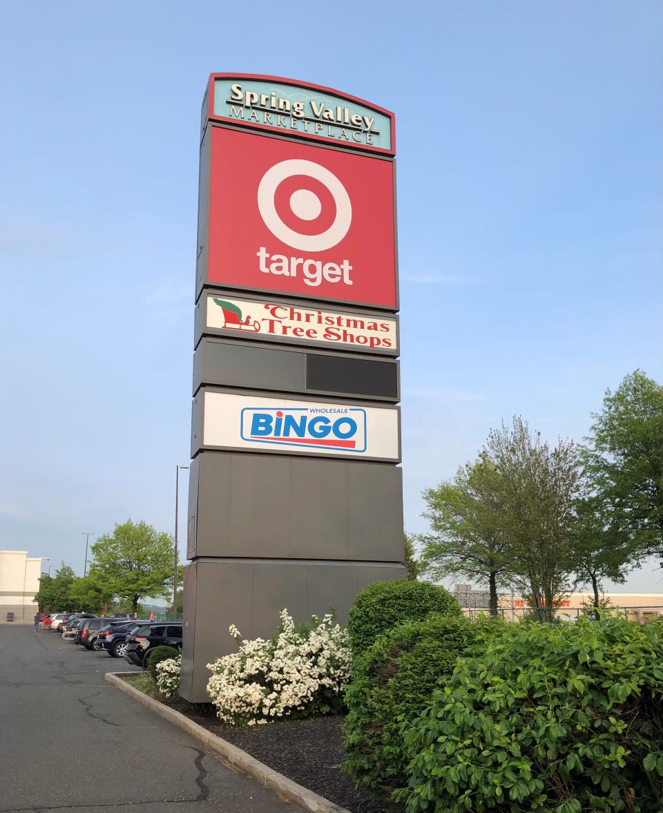 Spring Valley Marketplace sign near Target, on Tuesday, May 9, 2023.