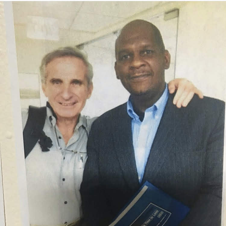 Speaking with a psychiatrist was one thing that could keep him grounded in reality during incarceration, said Five Mualimm-ak, here with his doctor, identified as Stuart Grassian.<br>(Photo: Courtesy of Five Mualimm-ak)