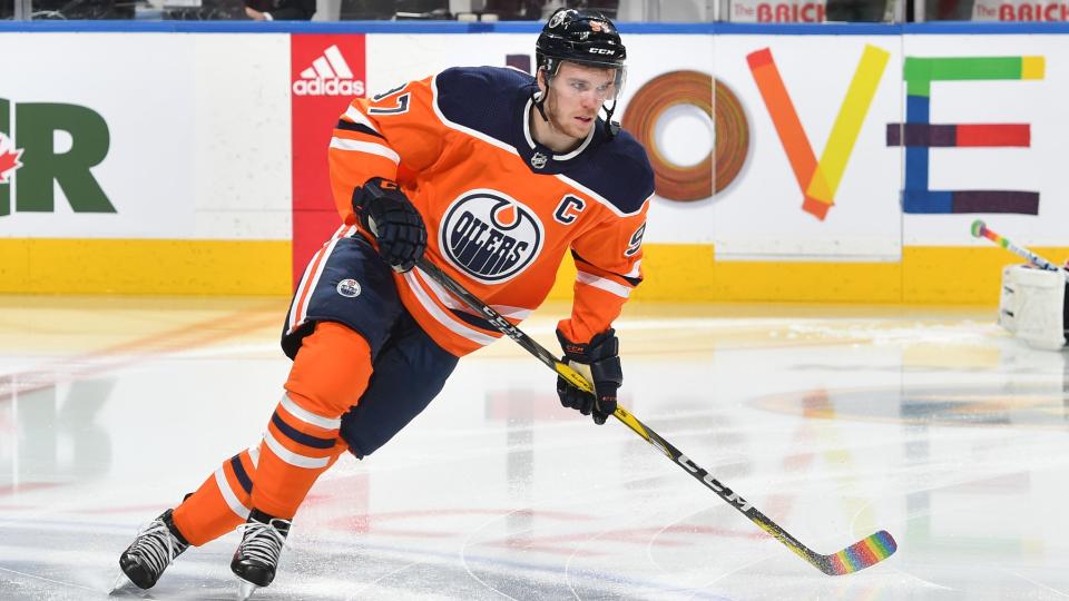 Connor McDavid and the Oilers reiterated their commitment to celebrating the LGBTQIA+ community when they host their annual Pride Night on Saturday. (Getty Images)