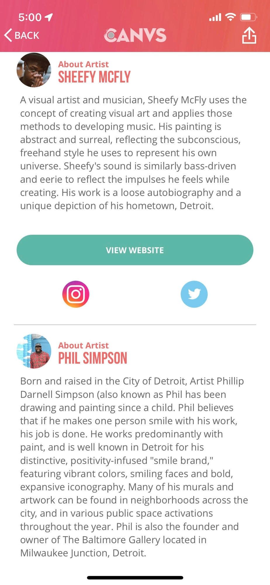 The city of Detroit’s office of Arts, Culture & Entrepreneurship (Detroit ACE) announced Wednesday it is partnering with CANVS, an art technology company, to identify all the art on the city’s walls. A screenshot from the CANVS app demonstrates its capabilities for Detroit.