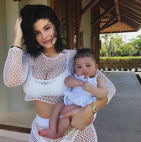 Kylie Jenner has been mum-shamed for piercing daughter Stormi’s ears. Source: Instagram/kyliejenner