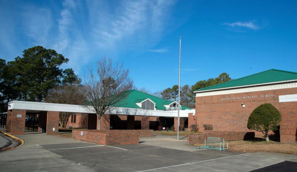 PHOTO: In this Jan. 7, 2023, file photo, Richneck Elementary School is shown in Newport News, Virginia. (Jay Paul/Getty Images, FILE)