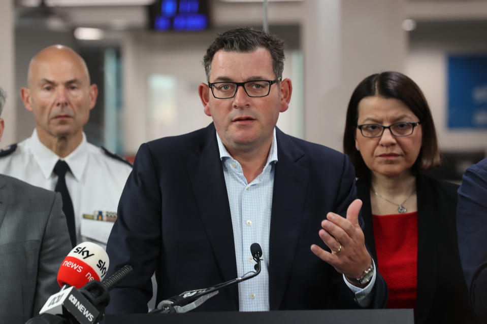 Victorian Premier Daniel Andrews speaks to the media Monday. Source: AAP