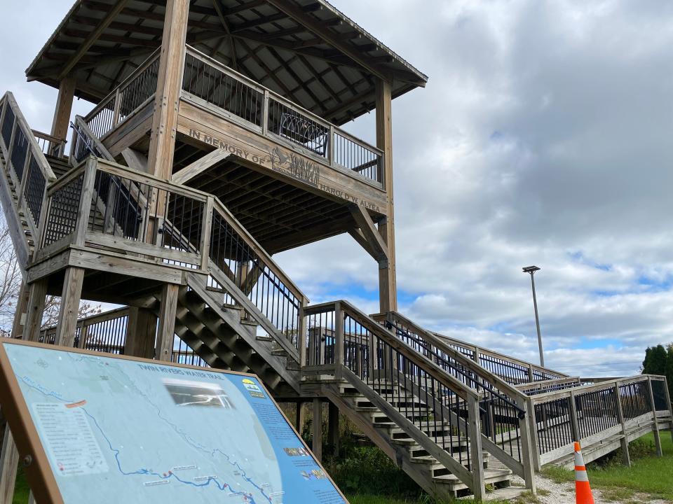 A viewing platform is open to the public at Woodland Dunes Nature Center.