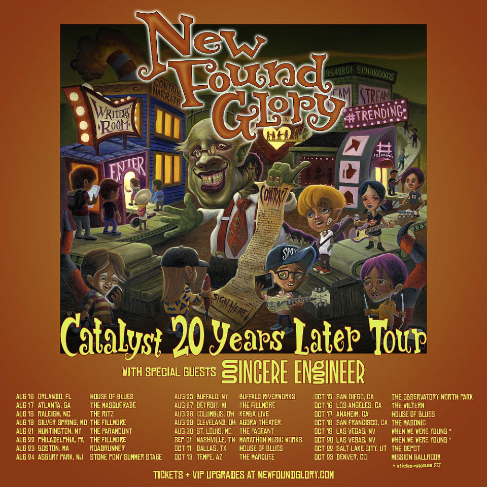 new found found glory 2024 catalyst 20th anniversary tour poster dates